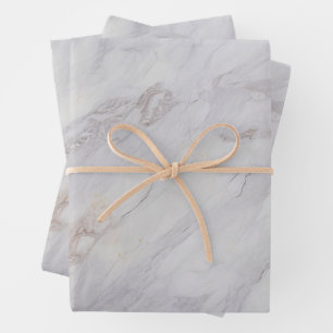Elegant gray and beige marble design wrapping paper sheets