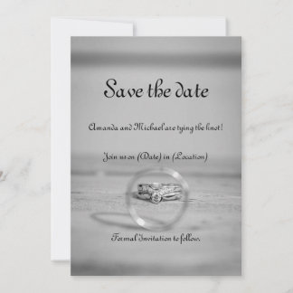 Elegant Gray and Black Save the Date Card