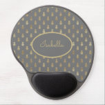 Elegant Gray and Gold Pineapple Personalized  Gel Mouse Pad<br><div class="desc">Elegant gold pineapples pattern on gray background.   The pineapple has been a long standing symbol of hospitality and friendship. Personalize with name,  monogram or other message</div>