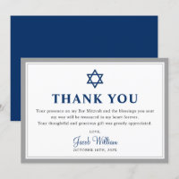 Elegant Gray and Navy Blue Bar Mitzvah