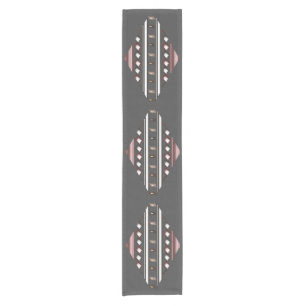 Elegant Gray and Pink Aztec Ethnic Pattern Short Table Runner