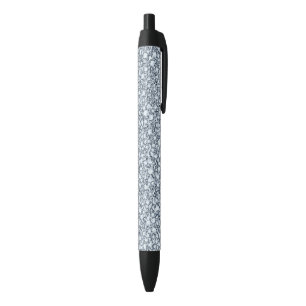Elegant Gray And White Glitter Pen