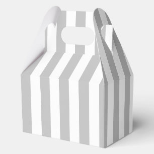Elegant Gray and White Striped Pattern Favor Boxes