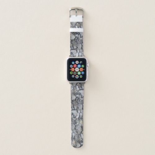 Elegant Gray Black and White Marble Pattern Apple Watch Band