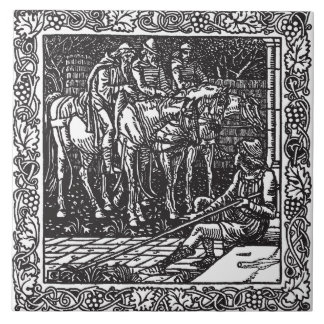 Elegant Gray Black Neoclassical Antique Repro Ceramic Tile