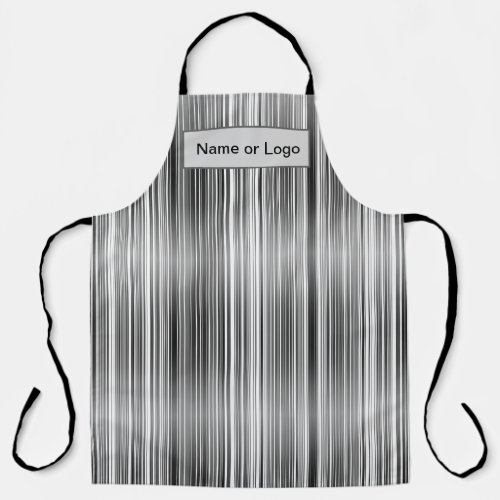 Elegant Gray black White Striped Apron