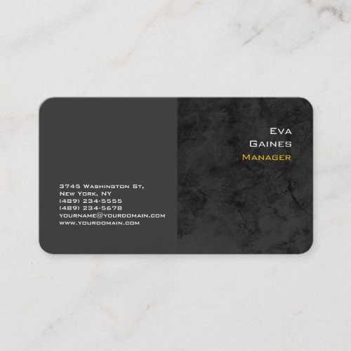 Elegant Gray Black Yellow Professional Modern Business Card