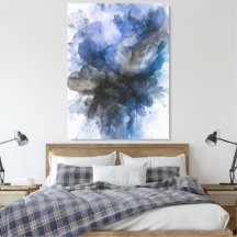 Elegant Gray & Blue Abstract Flower