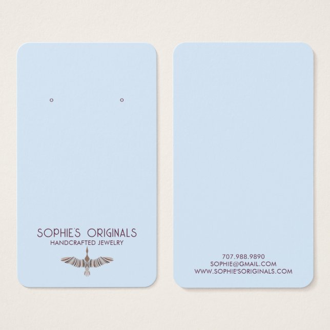 Elegant Gray Blue Bird Logo  (Front & Back)