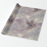 Elegant Gray & Blue Floral Feathery & Sparkle Bead Wrapping Paper<br><div class="desc">Give your recipients your best. Use this lovely, sophisticated floral, print "jeweled" with no actual glitter, foil, or beading, high-quality gift wrap with a grid back for easy cutting. You'll appreciate the ease of use and your recipients will love its elegant beauty. Good for all occasions and holidays, very versatile....</div>