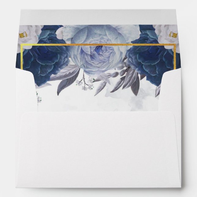 Elegant Gray Blue Peonies for 5x7 cards Envelope (Back (Bottom))