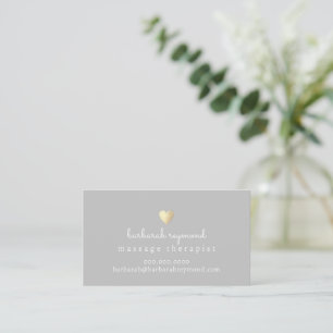 Elegant Gray Business Card For Massage Therapist