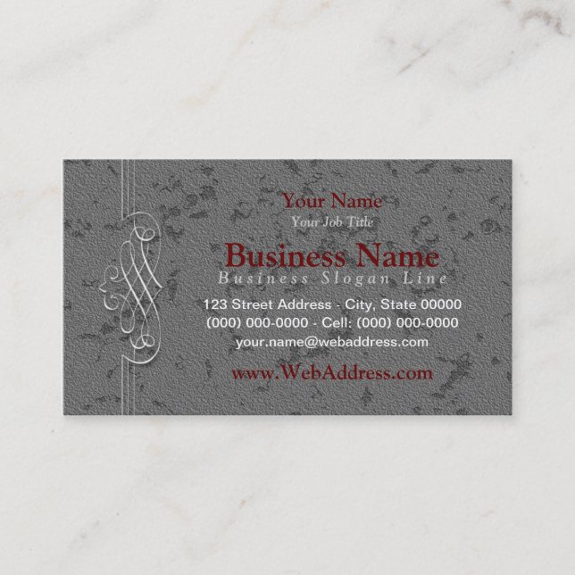 Elegant Gray Business Cards (Front)