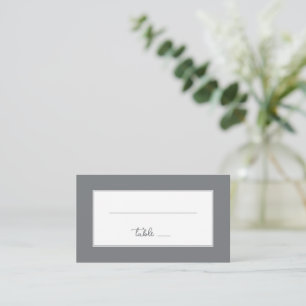 Elegant Gray Calligraphy Place Card