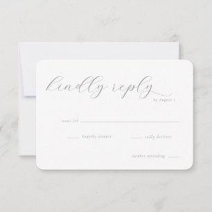 Elegant Gray Calligraphy RSVP Card