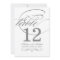 Elegant Gray Calligraphy Table Number Card