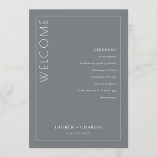 Elegant Gray Ceremony Schedule Program