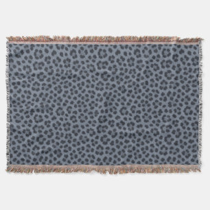Elegant Gray Cheetah Print Throw Blanket