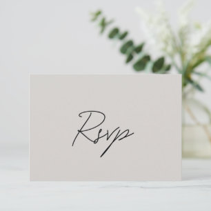 Elegant Gray Classic Wedding RSVP Card