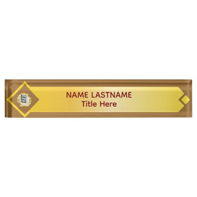 Elegant gray custom name desk name plate (Front)