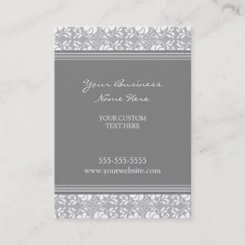 Elegant Gray Damask Business Cards