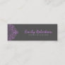 Elegant Gray Damasks Purple Vintage Lace 2a Mini Business Card