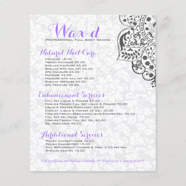 Elegant Gray Damasks White Lace Reversible Flyer (Back)