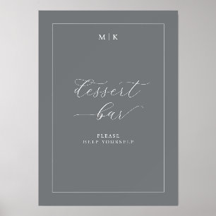 Elegant Gray Dessert Bar Sign Holder