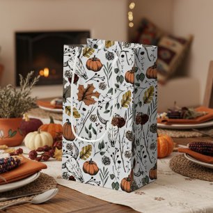 Elegant Gray Fall Harvest and Cow Skulls Small Gift Bag