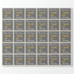 [ Thumbnail: Elegant, Gray, Faux Gold 2nd Birthday; Custom Name Wrapping Paper ]