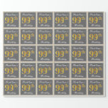 [ Thumbnail: Elegant, Gray, Faux Gold 99th Birthday + Name Wrapping Paper ]