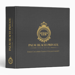 Elegant Gray Faux Leather Custom Logo 3 Ring Binder