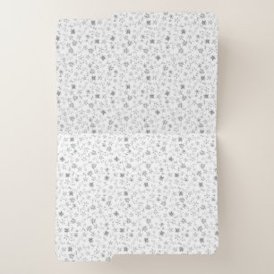 Elegant Gray Floral Personalized File Folder
