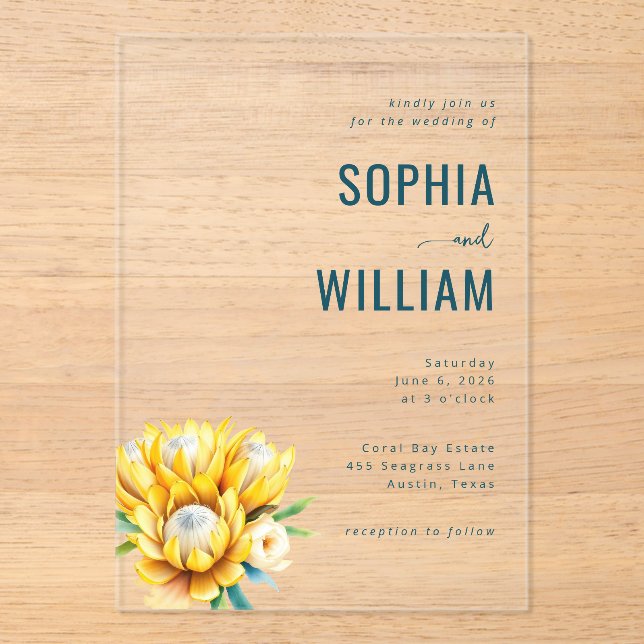 Elegant Gray Floral Wedding Invitation (Front)