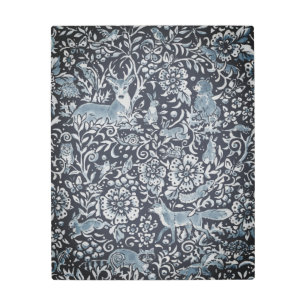 Elegant Gray Forest Animals Woodland Fox Rabbit Metal Print