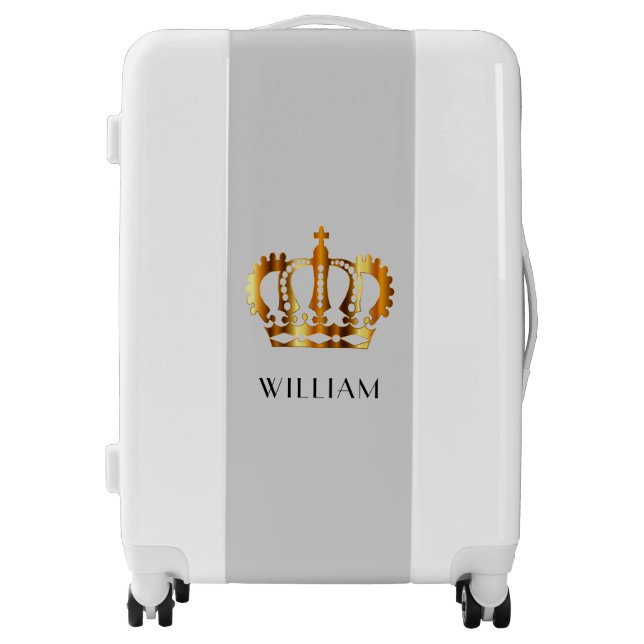 Elegant Gray Gold Crown  Luggage (Front)