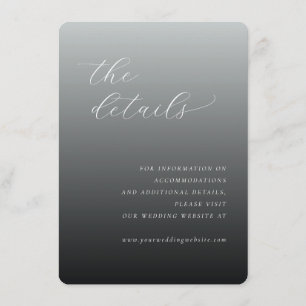 Elegant Gray Gradient Calligraphy Enclosure Card