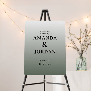 Elegant Gray Gradient Wedding Sign