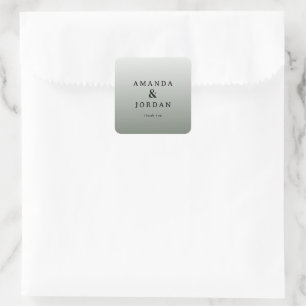 Elegant Gray Gratitude Square Sticker