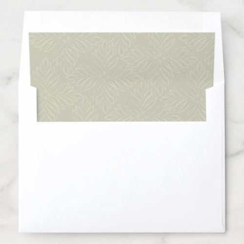 Elegant Gray Green and Gold Minimalist Envelope Liner