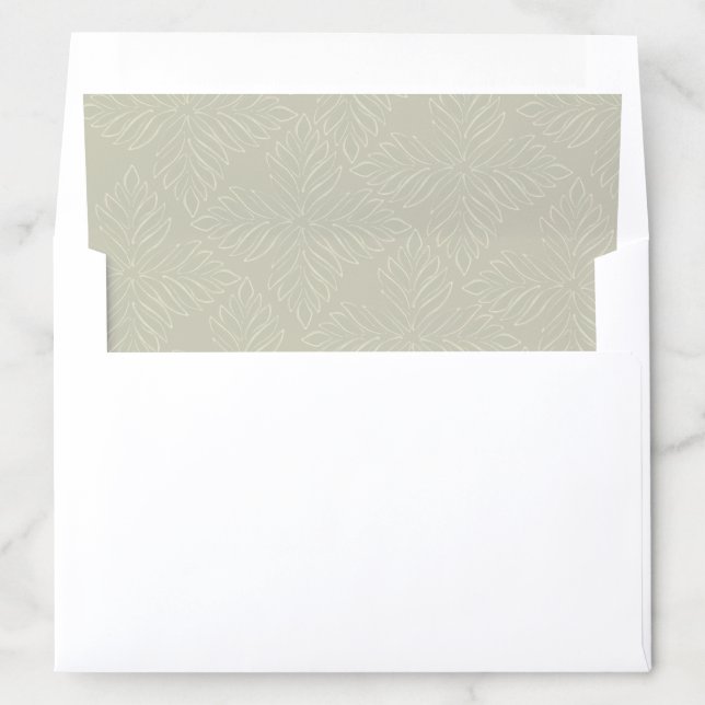 Elegant Gray Green and Gold Minimalist Envelope Liner (In Envelope)