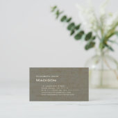 Elegant Gray Green Antique Paper Patina Business Card (Standing Front)