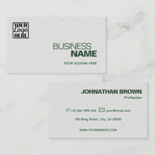 Elegant Gray Green Classic Simple with Brand Logo Business Card