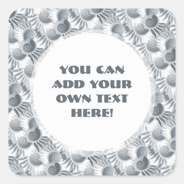 Elegant Gray Green Pewter Art Deco Roaring 20s Square Sticker (Front)