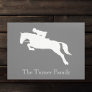 Elegant gray horse equestrian show jumper doormat