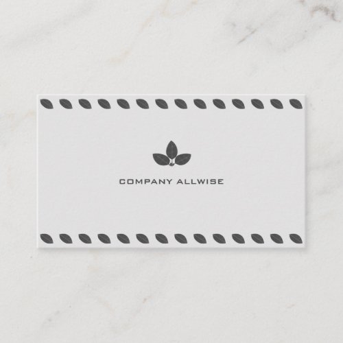 Elegant Gray Laurel Leaves on Silver Color Business Card