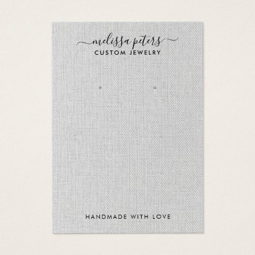 Elegant Gray Linen Jewelry Earring Display Card