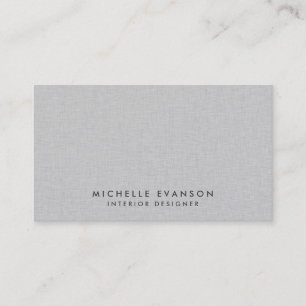 Elegant Gray Linen Minimalist Professional Business Card