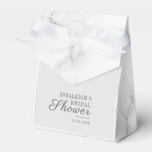 Elegant Gray Marble Pattern Bridal Shower Favor Boxes