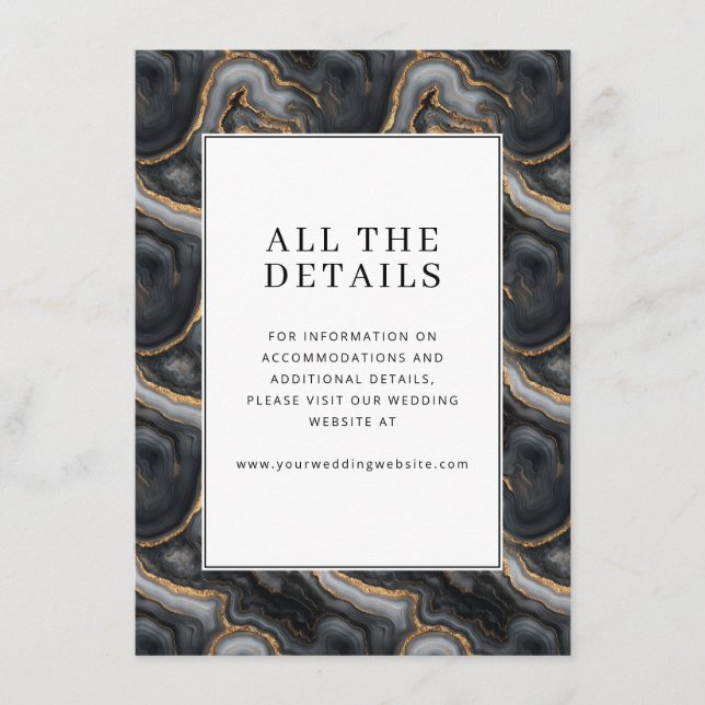 Elegant Gray Marble Texture Enclosure Card (Front)